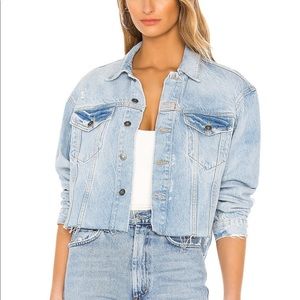 Free People Amelia Slouchy Trucker Jacket in Washed Denim